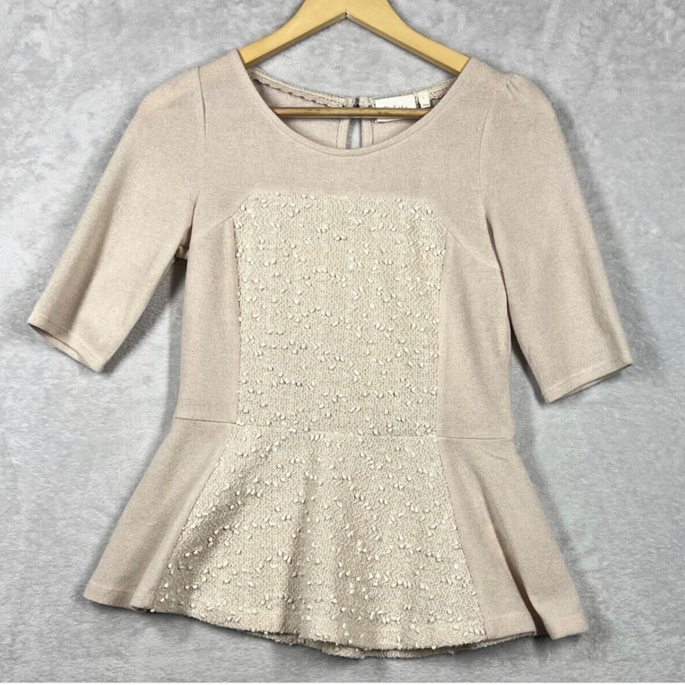 Anthropologie Deletta Peplum Top